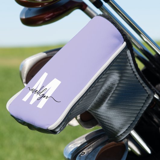Lila Initialen Namensmonogramm Golf Headcover