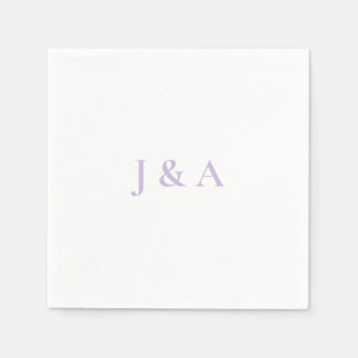Lila Initials Wedding Napkin Serviette
