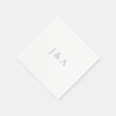 Lila Initials Wedding Napkin Serviette (Ecke)