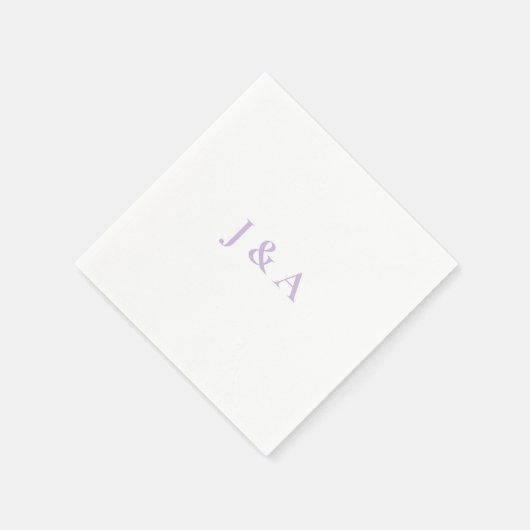 Lila Initials Wedding Napkin Serviette (Ecke)