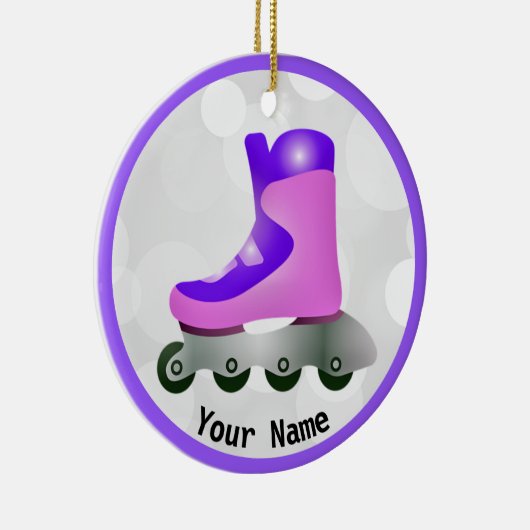 Lila Inline Skate Design Keramik Ornament (Rechts)