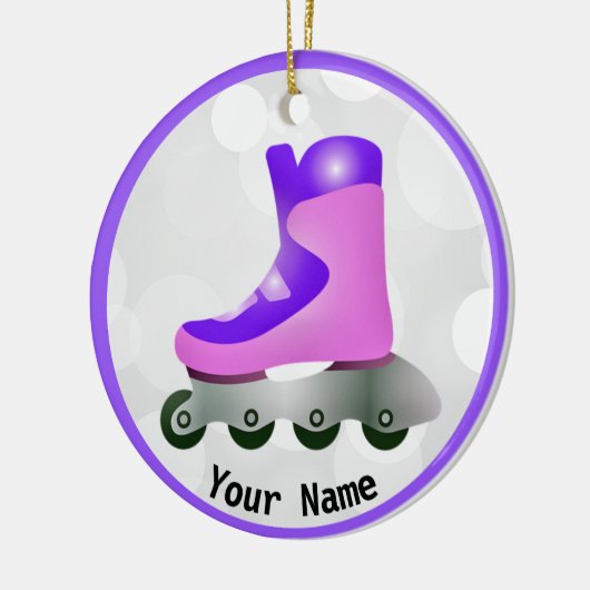 Lila Inline Skate Design Keramik Ornament (Links)