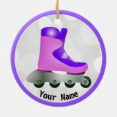 Lila Inline Skate Design Keramik Ornament (Hinten)