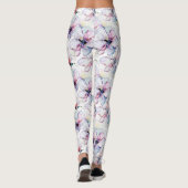Lila Insel Blumen Leggings (Rückseite)