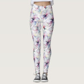 Lila Insel Blumen Leggings (Vorderseite)