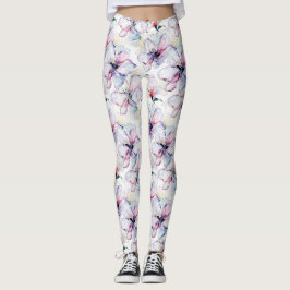 Lila Insel Blumen Leggings