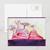 Lila Insel Bonsai Postkarte (Vorne/Hinten)