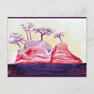 Lila Insel Bonsai Postkarte