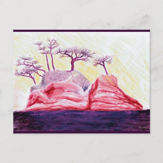 Lila Insel Bonsai Postkarte (Vorderseite)