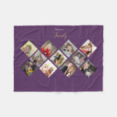 Lila Instagram Blanket 11 FotoCollage Fleecedecke (Vorderseite (Horizontal))