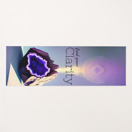 Lila, intuitiv Clear Amethyst Crystal Geode Yogamatte (Vorderseite (Horizontal))