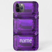Lila iPhone-Fall Amethyst Gemstone mit Initial Case-Mate iPhone Hülle (Rückseite)