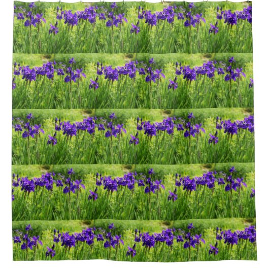 Lila Ire Botanisches Badezimmer Duschvorhang (Vorderseite)