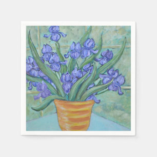 Lila Ire in einem Vase Napkin Serviette