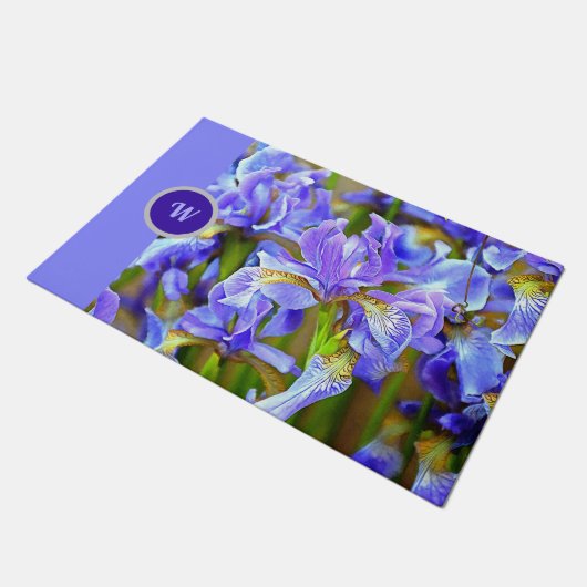 Lila Iren im Mai Personalisiert Fußmatte (Schrägansicht)