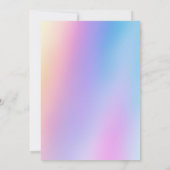 Lila Iridescent Holographic Geburtstag Einladung (Rückseite)