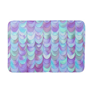 Lila Iridescent Mermaid Scales Glitzer Badematte