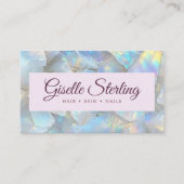 Lila Iridescent Opal Stone QR Code Lavendel Visitenkarte (Vorderseite)