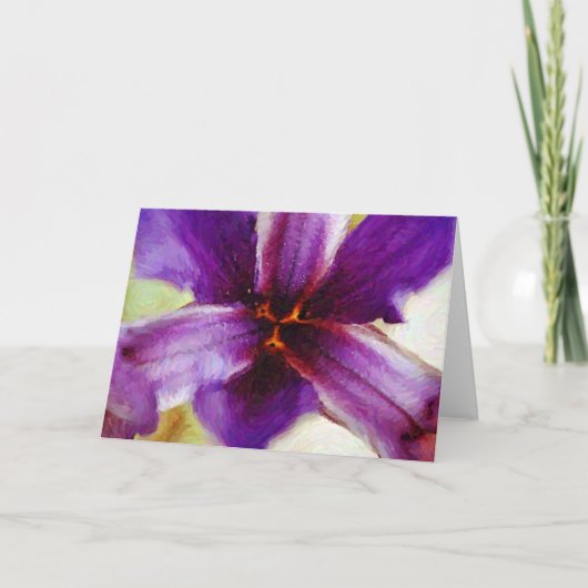 Lila Iris Abstrakte Impression Art Card Karte (Vorderseite)