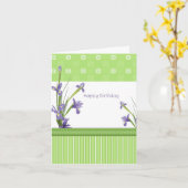 Lila Iris-alles Gute zum Geburtstag Karte (Gelbe Blume)