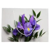 Lila Iris-Anordnung Große Geschenktüte (Rückseite)