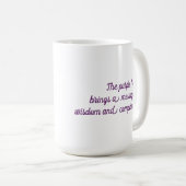 Lila Iris Aquarell Blume und Sprichwort Kaffeetasse (VorderseiteRechts)
