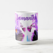 Lila Iris-Aquarell-Blumenmalerei Kaffeetasse (Mittel)