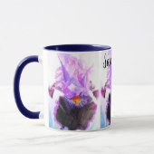 Lila Iris-Aquarell-Blumenmalerei Tasse (Links)