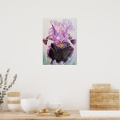 Lila Iris Art Blume Wasserfarben Poster (Küche)