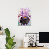 Lila Iris Art Blume Wasserfarben Poster (Heimbüro)