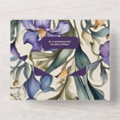 Lila Iris Art Nouveau Hochzeit All In One Einladung (Rückseite)