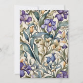 Lila Iris Art Nouveau Hochzeit Einladung (Rückseite)