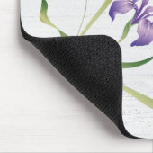 Lila Iris auf Holz Mousepad (Ecke)