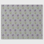 Lila Iris auf Polka Dots Wrapping Paper Geschenkpapier (Flach)