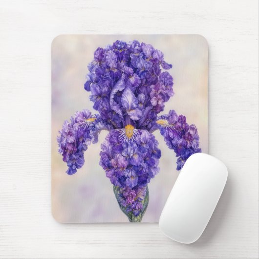 Lila Iris aus vielen Teilen Mousepad (Mit Mouse)