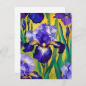 Lila Iris B Feiertagskarte (Vorne/Hinten)