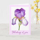 Lila Iris Beileid Faltkarte Karte (Gelbe Blume)