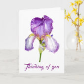 Lila Iris Beileid Faltkarte Karte (Gelbe Blume)