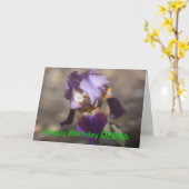 LILA IRIS BIRTHDAY Card Karte (Gelbe Blume)
