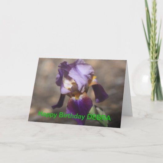LILA IRIS BIRTHDAY Card Karte (Vorderseite)