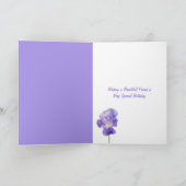 Lila Iris Birthday Card Karte (Innenseite)