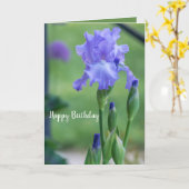 Lila Iris Birthday Card Karte (Gelbe Blume)