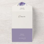 Lila Iris-Blätter Hochzeit All In One Einladung (Außenbereich)