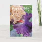Lila Iris Bloom Floral Geburtstag Karte (Vorderseite)