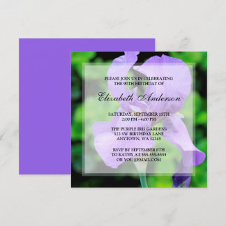 Lila Iris Blume 90. Geburtstagsparty Einladung