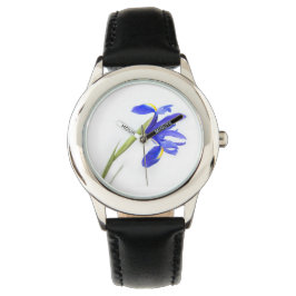 Lila Iris-Blume Armbanduhr