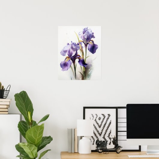 Lila Iris Blume Art Print Poster (Heimbüro)