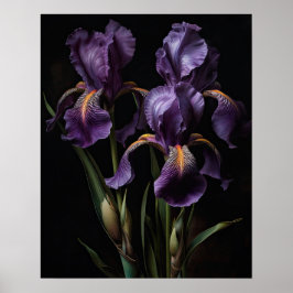 Lila Iris Blume Art Print Poster