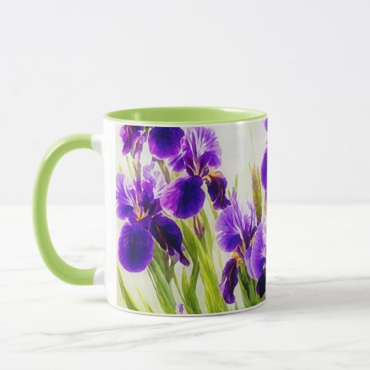 Lila Iris Blume Art Tasse Cup (Links)