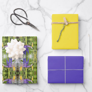 Lila Iris Blume Außenbereich Garten Natur Foto Geschenkpapier Set